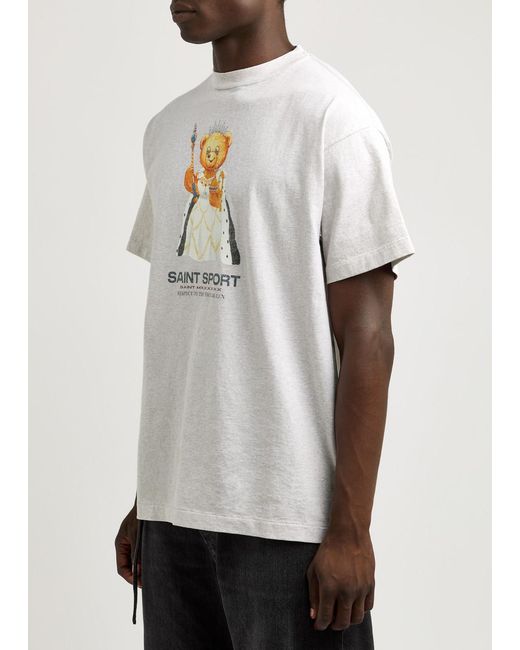 SAINT Mxxxxxx White Saint Sport Printed Cotton T-Shirt for men
