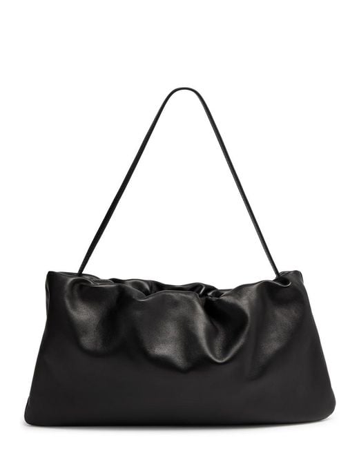 The Row Black Bourse Xl Leather Shoulder Bag