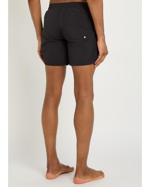 Rhude Black Classic Logo-Embroidered Nylon Swim Shorts for men