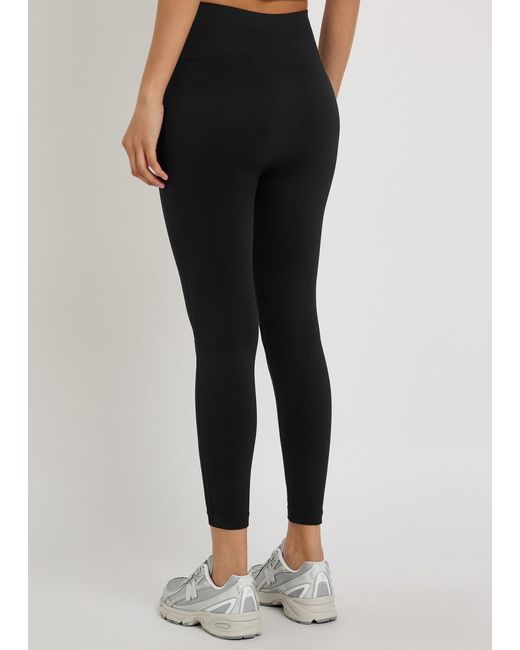Spanx Black Ribbed Sculpting Knit Cropped Leggings