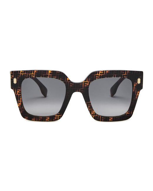 Fendi Brown Roma Oversized Square-frame Sunglasses