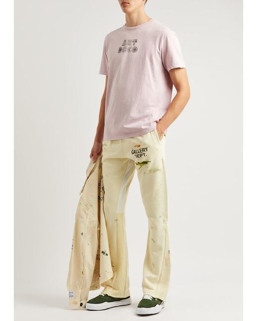 GALLERY DEPT. Natural Painted Logo-print Cotton Sweatpants for men