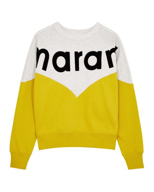 Isabel Marant Yellow Houston Logo Cotton-Blend Sweatshirt