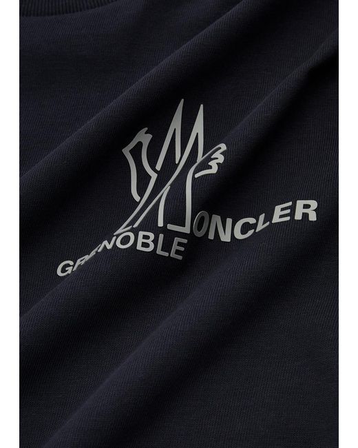 3 MONCLER GRENOBLE Blue Day-Namic Logo Cotton T-Shirt for men