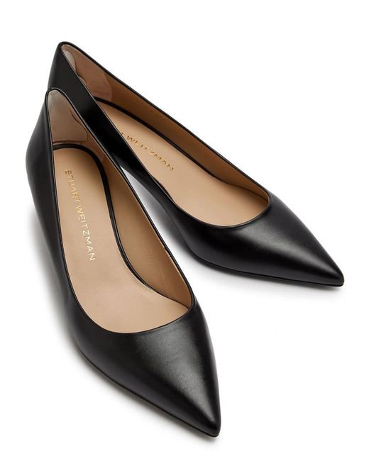 Stuart Weitzman Black Stuart Power 50 Leather Pumps