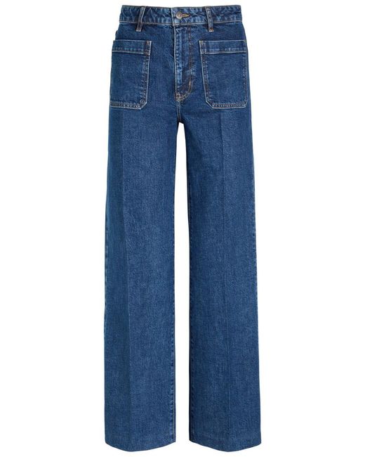 FRAME Blue The Refined Wide-Leg Jeans