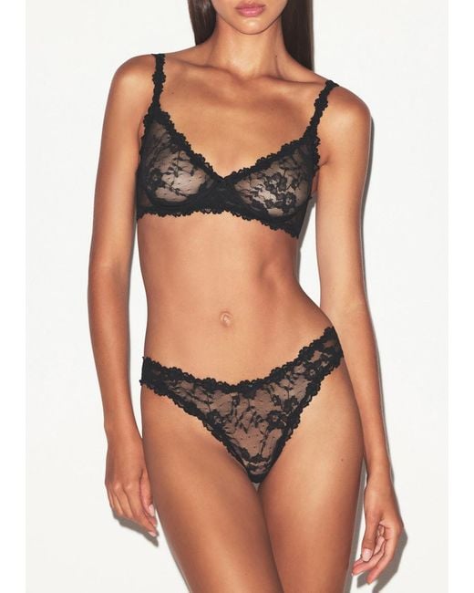 Skims Black Stretch-Lace Dipped Thong