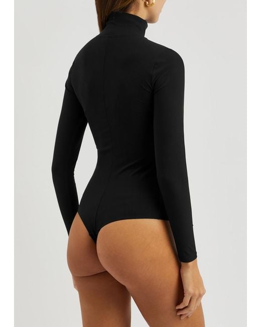 Spanx Black Suit Yourself Ribbed Stretch-jersey Bodysuit