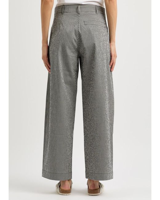 YMC Gray Peggy Checked Cotton-Blend Trousers