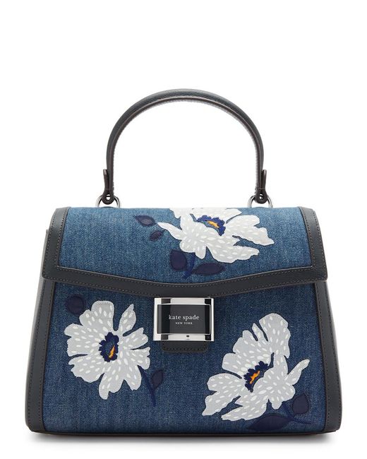 Kate Spade Blue Katy Floral Top Handle Bag
