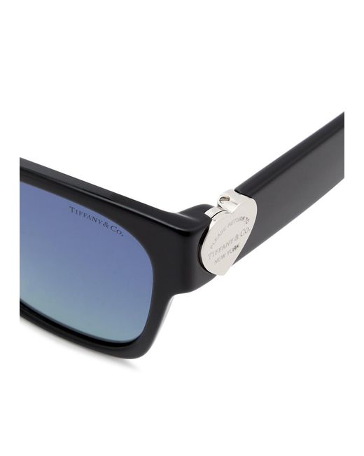 Tiffany & Co Blue Oversized Square-Frame Sunglasses
