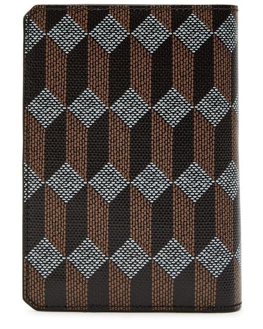 AU DEPART Black Logo Leather Passport Case for men