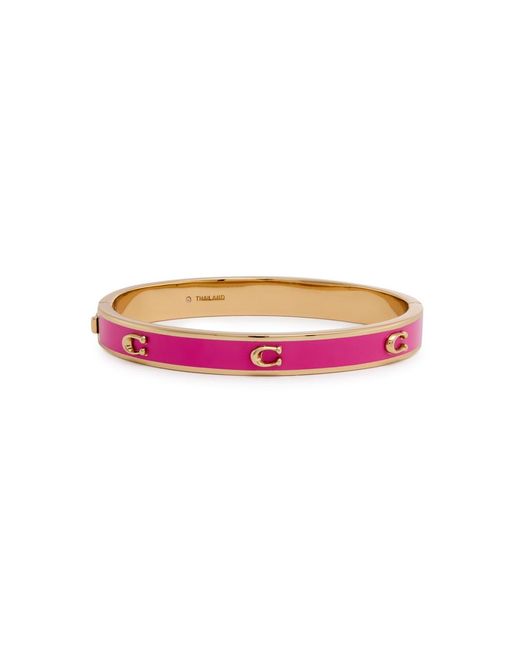 COACH Pink Enamelled Logo Bracelet