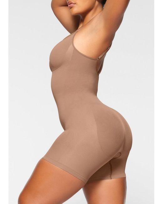 Skims Brown Seamless Sculpt Mid-Thigh Bodysuit