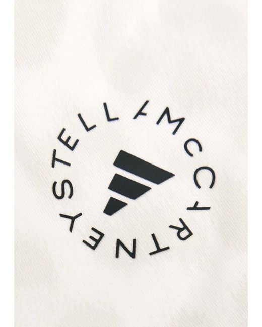 Stella McCartney White Adidas X Logo Leopard-Print Training Bra
