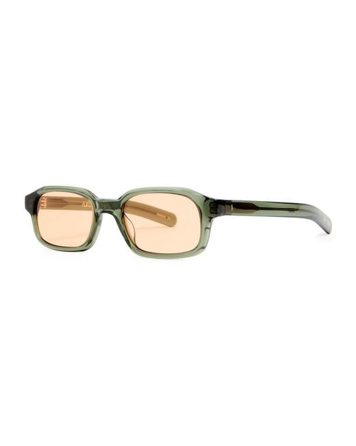 FLATLIST EYEWEAR Green Hanky Rectangle-Frame Sunglasses for men