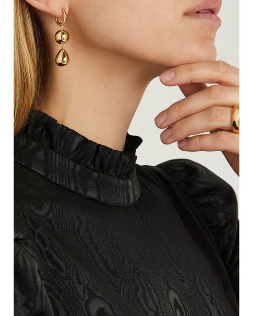 LIE STUDIO Metallic The Catherine 18Kt-Plated Hoop Earrings