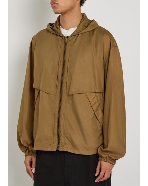 Lemaire Brown Hooded Shell Windbreaker Jacket for men