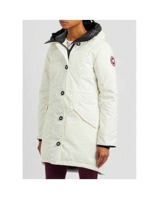 Canada Goose White Rossclair Hooded Arctic-Tech Parka, , Parka, Coat