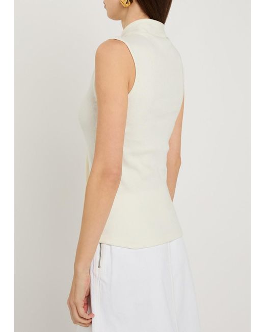 Lemaire White Scarf-Effect Cotton-Blend Top