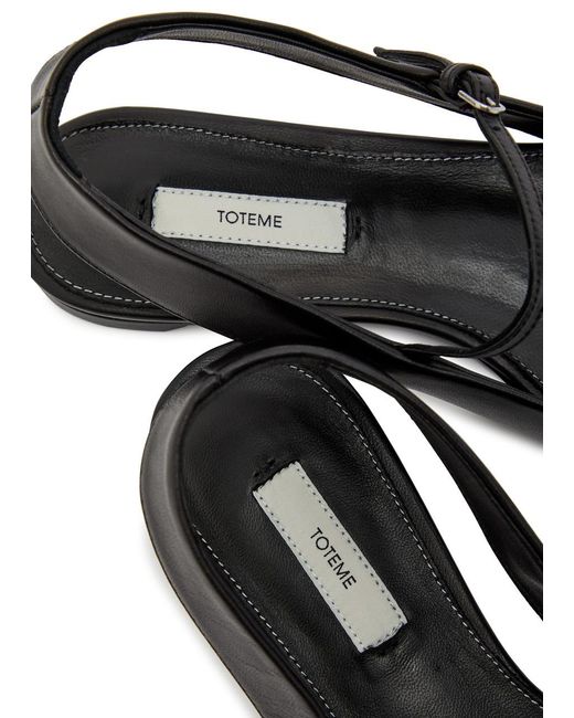 Totême Black Nappa Leather Mary Jane Flats