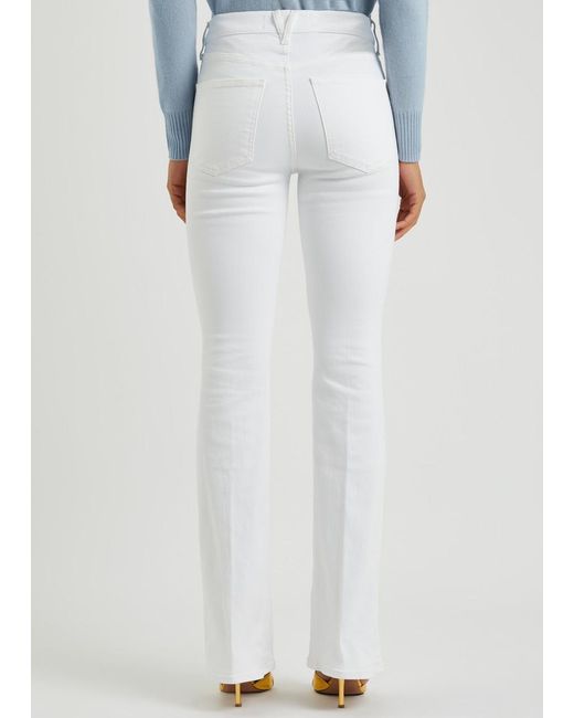 Veronica Beard White Beverly Skinny Flared-leg Jeans