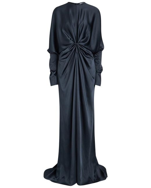Stella McCartney Blue Twist Satin Maxi Dress