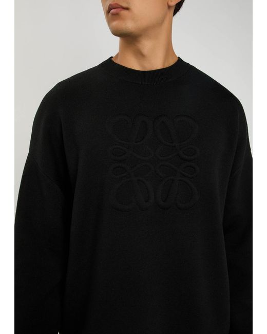 Loewe Black Anagram Wool-Blend Sweatshirt for men