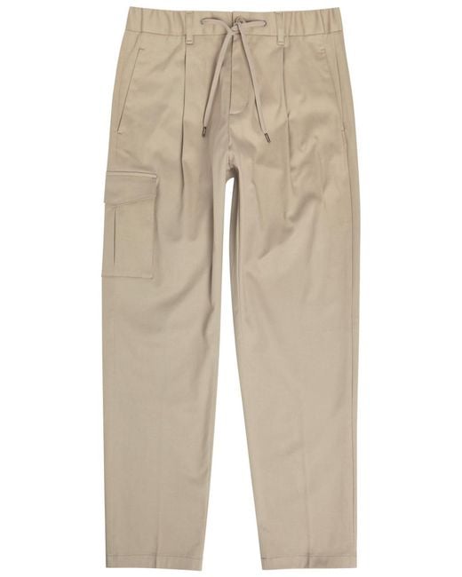 Herno Natural Tapered-Leg Twill Trousers for men