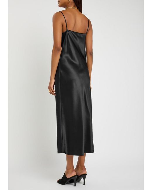 Joseph Black Clea Silk Midi Slip Dress