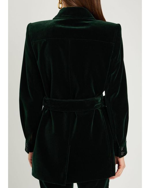 Saint Laurent Belted Velvet Jacket in Black | Lyst UK