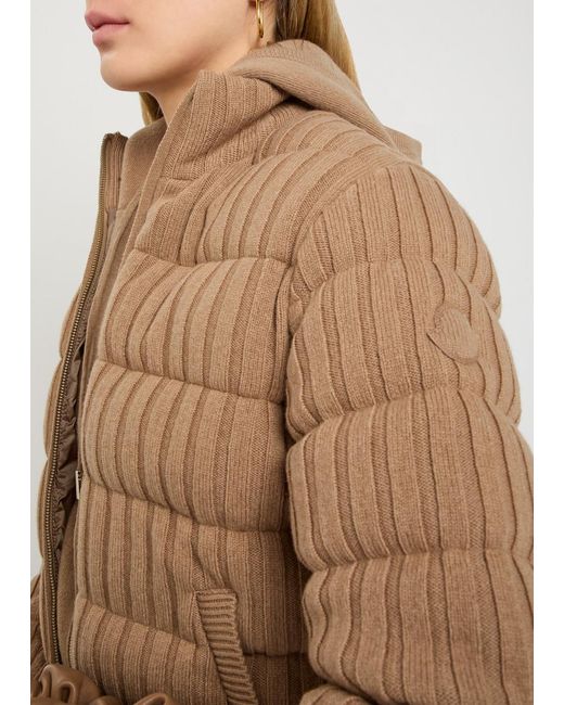 Moncler Brown Padded Wool And Cashmere-Blend Jacket