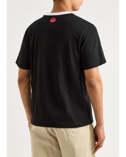 ICECREAM Black Tiger Logo-Print Cotton T-Shirt for men
