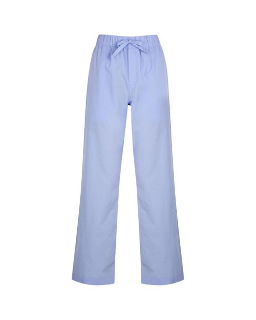 Tekla Blue Poplin Pyjama Trousers for men