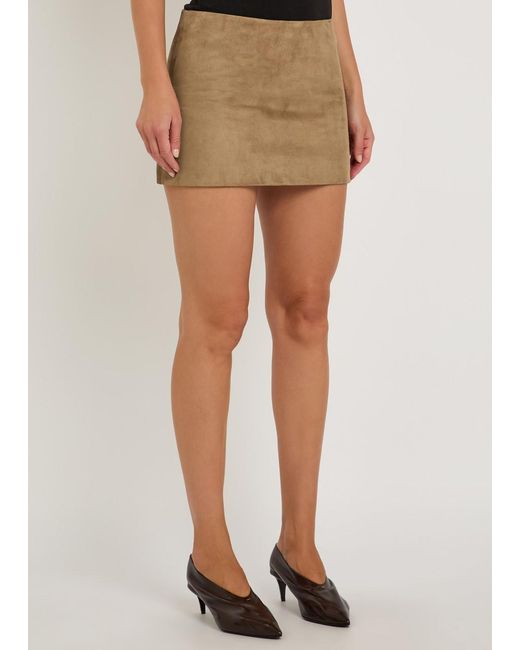 Khaite Natural Jett Suede Mini Skirt