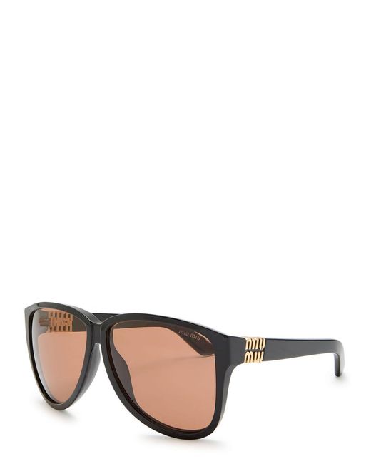 Miu Miu Black Butterfly-Frame Sunglasses