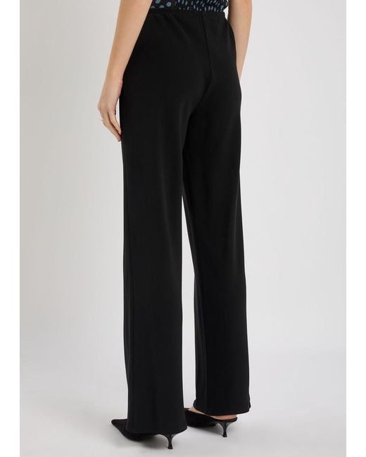 Reformation Black Gale Straight-Leg Crepe Trousers