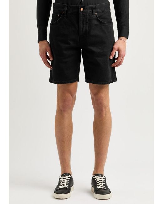 Nudie Jeans Black Seth Denim Shorts for men