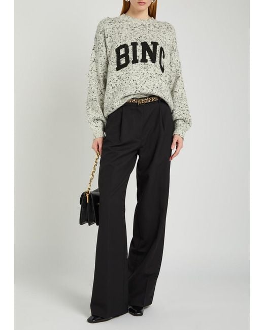 Anine Bing Black Trent Straight-Leg Canvas Trousers