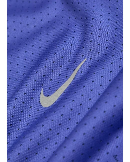 Nike Blue Dri-Fit Adv Perforated Jersey Running T-Shirt for men