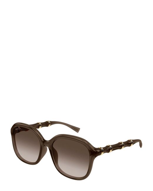Gucci Gray Square-Frame Sunglasses