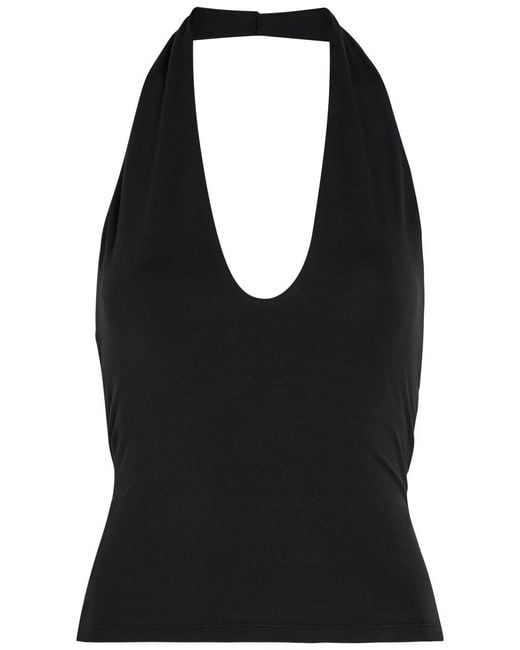 Skims Black Halterneck Stretch-Modal Top