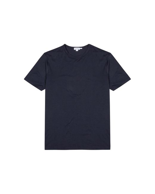 Sunspel Blue Cotton T-Shirt for men