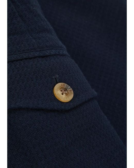 CHE Blue Picket Textured Cotton Shorts for men