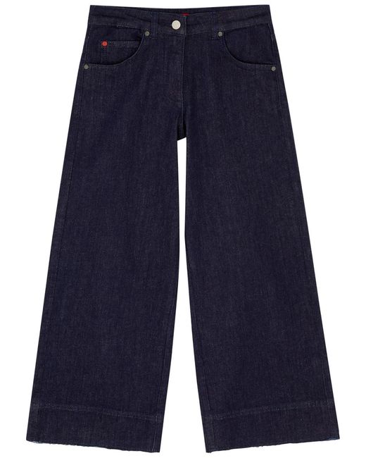 MAX&Co. Blue Kids Cropped Wide-Leg Jeans