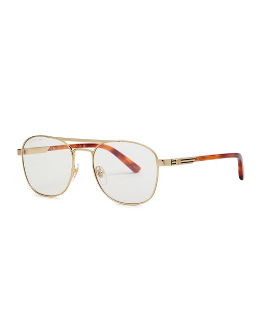 Gucci Metallic Aviator-Style Optical Glasses for men