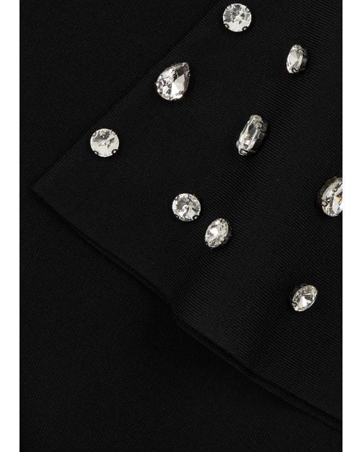 Jonathan Simkhai Black Savina Crystal-embellished Stretch-knit Top