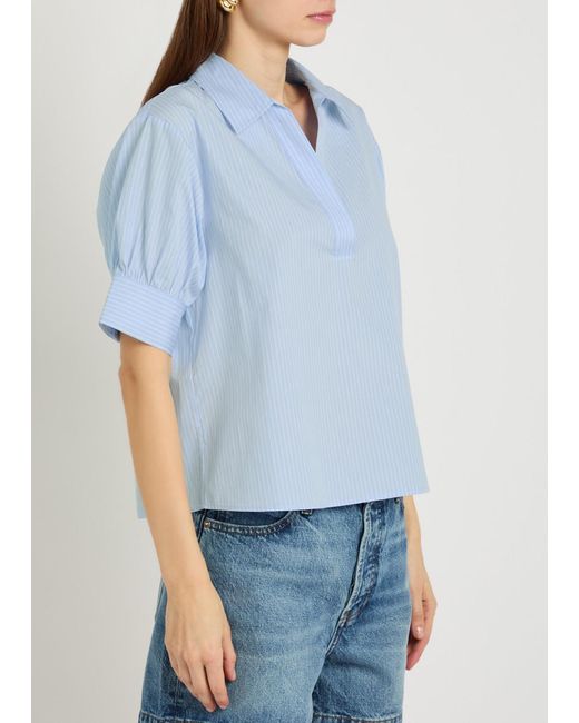 FRAME Blue Striped Cotton Shirt