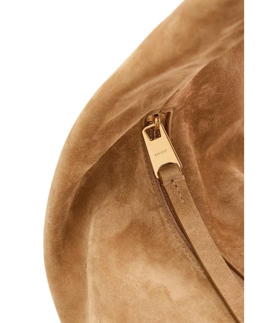 Khaite Brown Olivia Suede Top Handle Bag