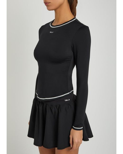 Tala Black Ultralite Active Logo Stretch-Jersey T-Shirt